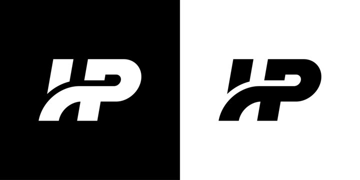 Modern minimalist letters HP monogram vector H P logo design