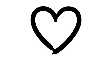 Símbolo caligráfico de corazón. Ilustración romántica vectorial que simboliza unión, pasión y boda. Diseño caligráfico para San Valentín. Plantilla para camisetas, tarjetas e invitaciones.