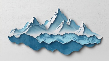 3D layered mountain silhouette sticker for a natural vibe
