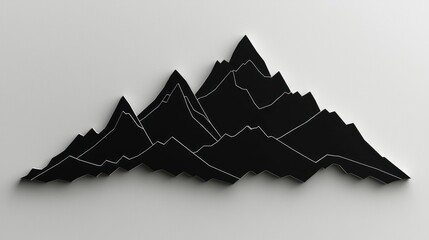 3D layered mountain silhouette sticker for a natural vibe