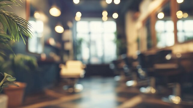 Professional Barbershop Blurred Background Hairdresser Concept