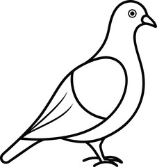 Minimalist black line art of a pigeon in continuous drawing style perfect for elegant bird designs animal illustrations logos and creative modern vector artwork