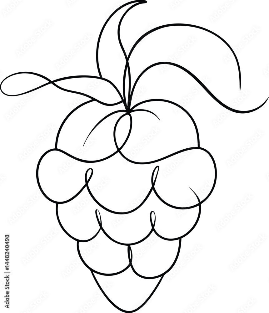 Aufkleber artistic raspberry fruit in clean continuous line art style great for juice bar menu designs botanic