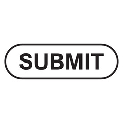 Submit outline button symbol icon isolated on a white background. Click and action black line button for web template, applications, development. Vector illustration EPS 10.