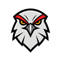 Minimal Hawk Head with Bold Outline for Focus and Determination