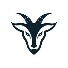 Minimal Goat Head with Curved Horns for Determination and Strength