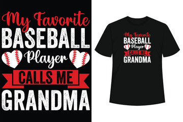 My Favorite Player Calls Me Grandma Baseball Heart Women's T-Shirt