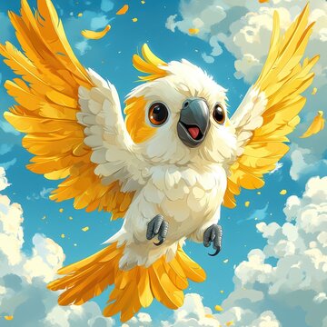 A cute brown cartoon owl with big eyes, a beak, and fluffy feathers perches wisely on a tree branch under the moonlit night sky, a vector illustration full of animal charm and nature's art