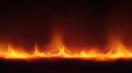 Minimalist fire background with glowing soft flames gently rising from the bottom edge on a dark gradient, ideal for abstract design, warmth themes, or elegant visual storytelling. Moody background.