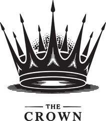 Royal Crown Emblem – Monochrome Vector Design