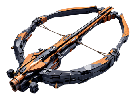 Futuristic crossbow design, Sci fi weapon concept art.