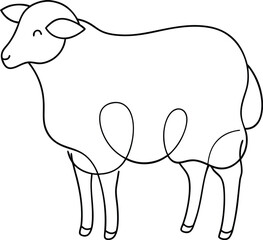 Sheep illustrated in a single continuous line emphasizing natural beauty simplicity and rural farm animal themes ideal for eco friendly pastoral designs and minimal artwork