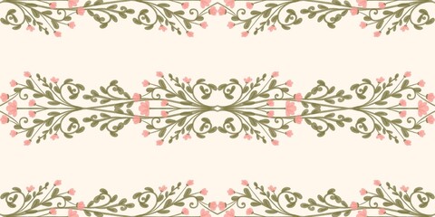 Seamless watercolour and unique floral pattern background for covers, notes, Soft backgrounds colour. Watercolour art work. Flower stalk. Pink flower. 