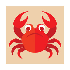 Simple Crab Head with Claws Showing for Seafood Branding