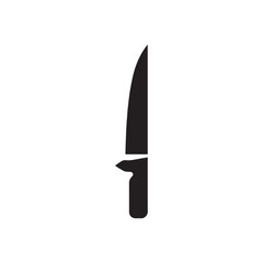 Simple silhouette of a kitchen knife with a sleek, sharp blade, perfect for food preparation.