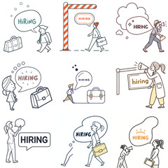 Simple Job Vacancy Icon - Hiring Process, Recruitment, and Employment Flat Design