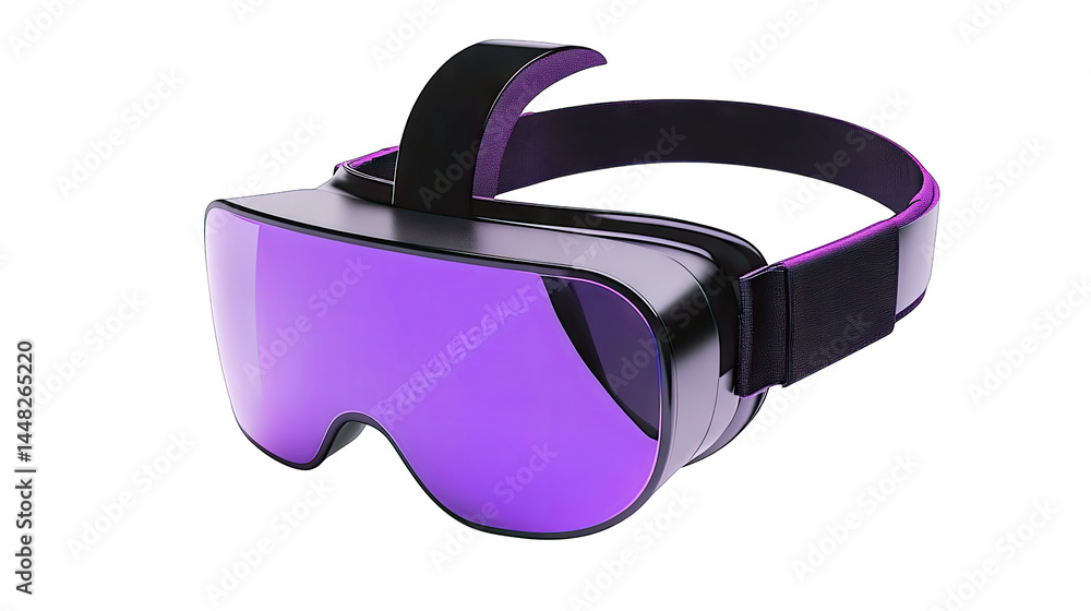 Poster a sleek pair of futuristic virtual reality goggles designed for immersive experiences. set against a