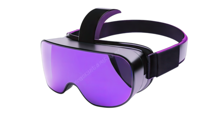 A sleek pair of futuristic virtual reality goggles designed for immersive experiences. set against a minimalistic background emphasizing technology and innovation