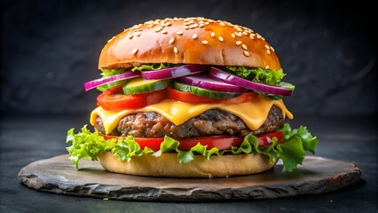 Gourmet Burger with Fresh Cucumber