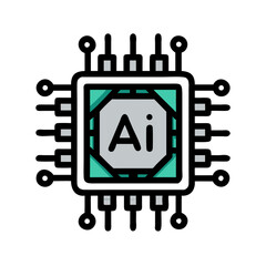 AI Chip Representing Artificial Intelligence Processing and Computational Power