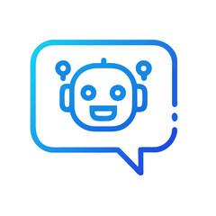 Chatbot Bubble with AI Face Representing AI Communication and Virtual Assistance