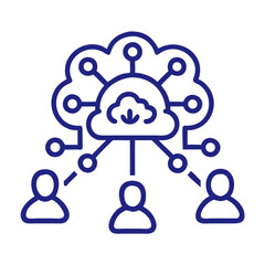 Obraz premium Cloud with Network and People Icon Representing Collaborative Cloud Computing and Digital Connectivity