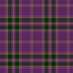 Scottish plaid seamless pattern with green and purple