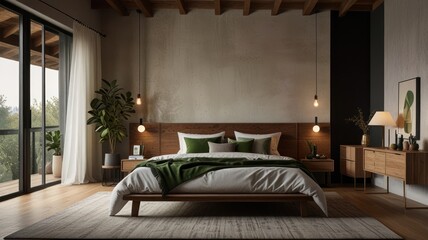 Obraz premium Serene Minimalist Bedroom