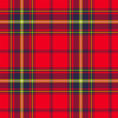 Scottish plaid seamless pattern with apple green and red