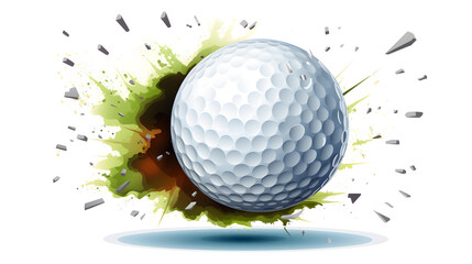 Professional Golf Ball Illustration Impacting with Precision Stroke
