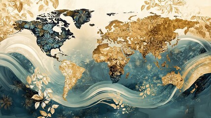 grunge background with a map