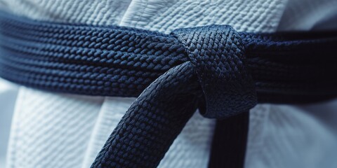 The black belt, a symbol of the highest skill level in martial arts.