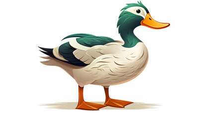 Obraz premium Professional Mallard Duck Cartoon Vector Illustration for Creative Projects
