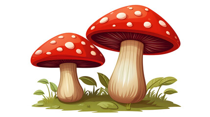 Colorful Cartoon Mushroom Vegetable Icon for Illustration Design Projects