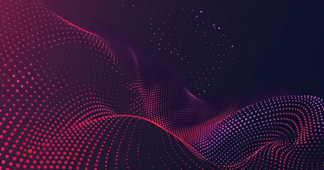 Abstract wave pattern in vibrant dots, showcasing depth and movement.