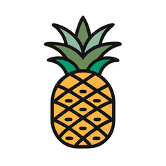 Pineapple Icon Representing Tropical Fruit and Island Lifestyle