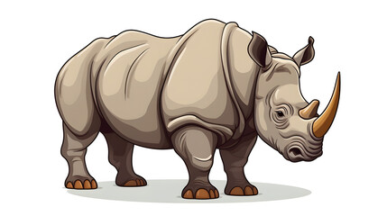 Obraz premium Professional Creative Rhino Icon Cartoon Vector Illustration for Design Projects