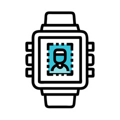 Fototapeta premium Smartwatch with Profile Display Representing Wearable User Identification Technology