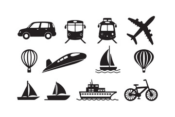 Transport & Vehicle Icon Set – Modern Mobility Symbols