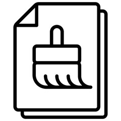 Obraz premium Data Cleaning - Cleaning brush on paper documents