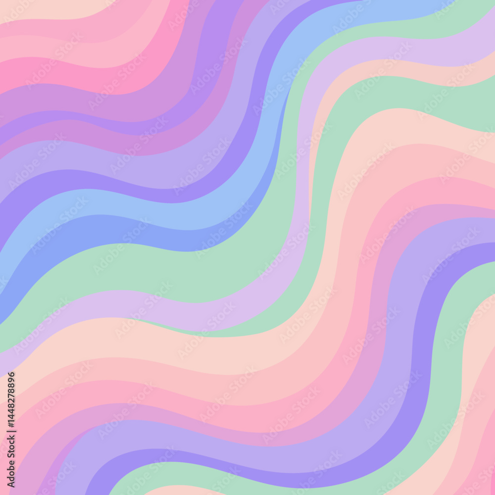 Poster abstract pastel waves background design with soft colors for modern graphic design projects