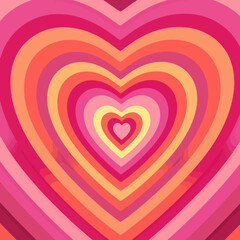 Abstract layered heart design with a vibrant and colorful gradient for love and romance concepts.