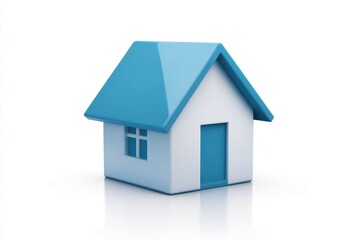 Hyper-realistic minimalist design of a 3D house icon showcasing home symbol isolated on bright white background