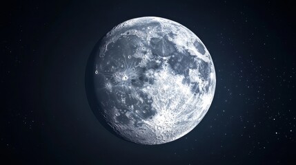 Fototapeta premium A clear night sky, focusing on the moon in its waxing or waning gibbous phase, with starlight scattered throughout.