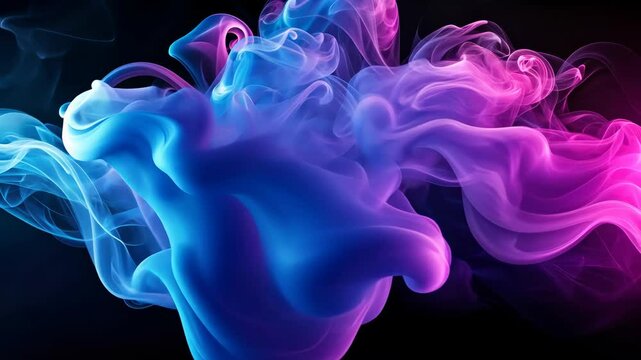 Colorful smoke plumes dance and swirl in a captivating display of vibrant hues, creating an ethereal atmosphere.