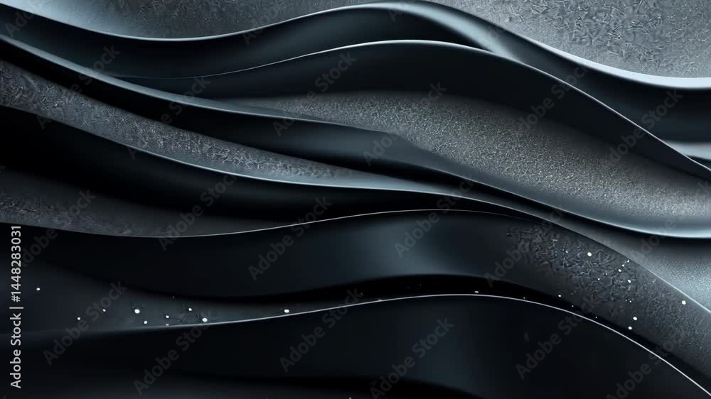 Poster dynamic waves of metallic ribbons pulsating to rhythmic motion