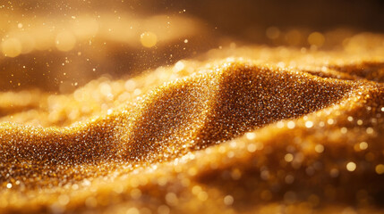 Sand abstract background with bokeh defocused lights, individual grains of sand 