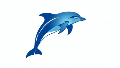 Obraz premium Dolphin Leaping in an Arc, Fluid Silhouette Design on White Background