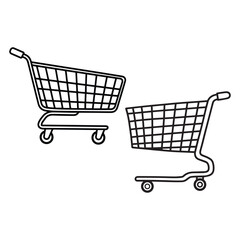 shopping mall basket silhouette vector