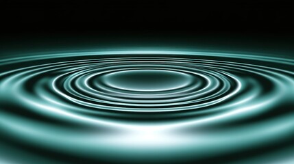 Teal liquid ripples in concentric circles on a dark background.